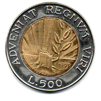 San Marino - 1993 - 500 Lire - Comemorativa (Advenat Regnum Viri)