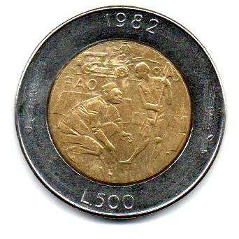 San Marino - 1982 - 500 Lire - Comemorativa FAO (Company Help)