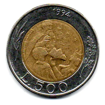 San Marino - 1994 - 500 Lire - Comemorativa (Mount Titano)