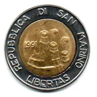 San Marino - 1991 - 500 Lire - Comemorativa (Terra Ospitale 1944) - Foto 2
