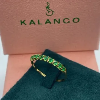 Anel ouro amarelo 18k meia-aliança - TA23252 - Foto 2