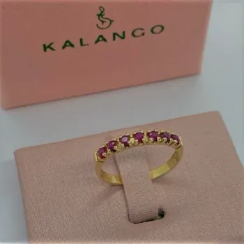 Anel ouro amarelo 18k RUBI NATURAL - MA123 - Foto 2