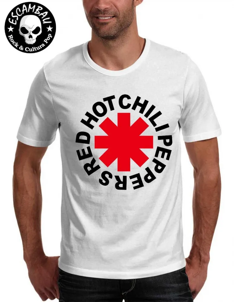CAMISETA PLUS SIZE RED HOT CHILI PEPPERS BRANCA
