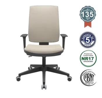  Cadeira Multiregulável NR17 Brizza Soft com Encosto Regulável  com Base Piramidal e Braços Reguláveis