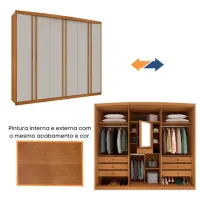 Guarda-Roupa Casal Madrid 6 PT 7 GV Cinamomo e Off White - Foto 3