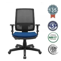 Poltrona Presidente Brizza Tela Mecanismo Relax Base Giratória com Braços Reguláveis