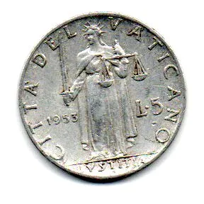Vaticano - 1953 - 5 Lire