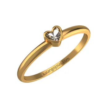 Anel de ouro 18k solitário - AN3350