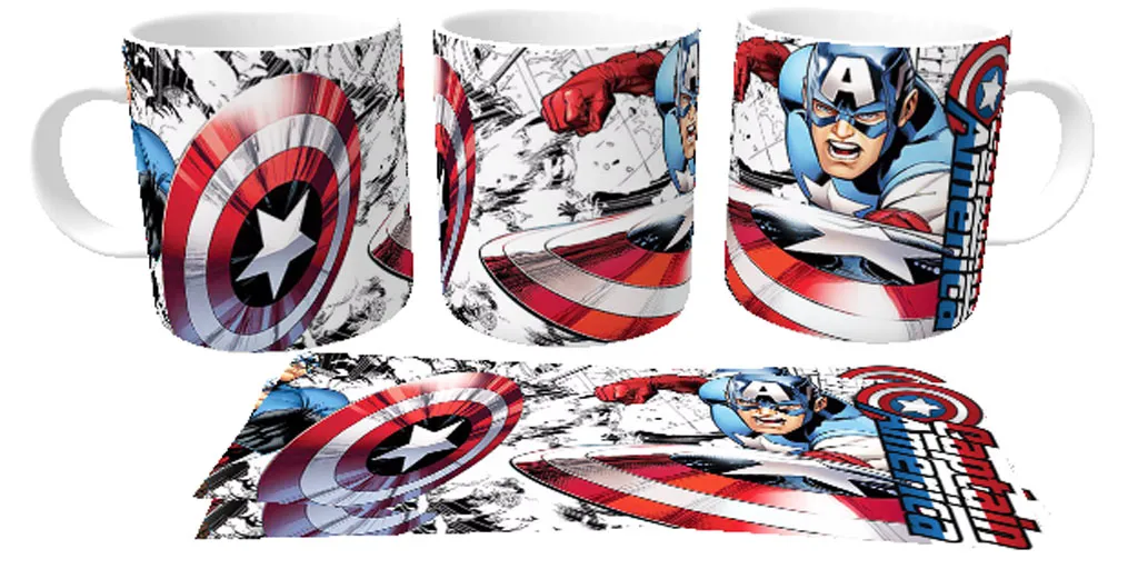 Caneca copo Plástico ou Cerâmica Capitão América quadrinhos marvel