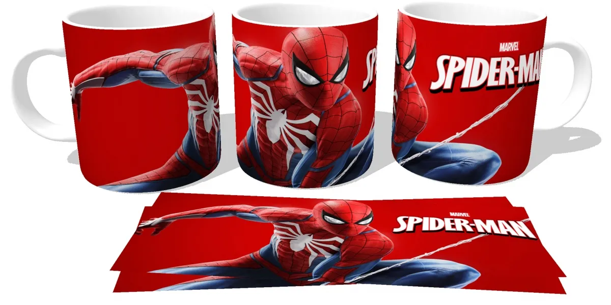 Caneca copo Plástico ou Cerâmica Homem aranha vermelho