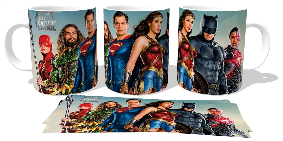 Caneca copo Plástico ou Cerâmica Liga da Justiça 2018