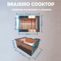Braseiro Cooktop para Churrasqueira Gourmet Inox 430 60 x 45 cm Grande - Foto 2