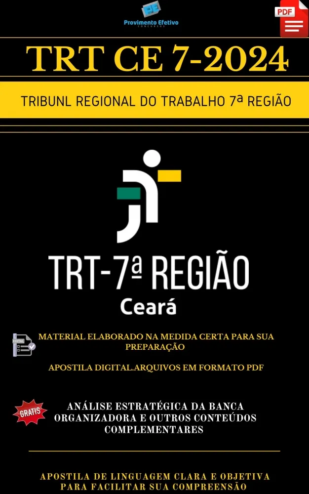 Apostila TRT CE 7 Região 2024 Analista Judiciário Área Judiciária