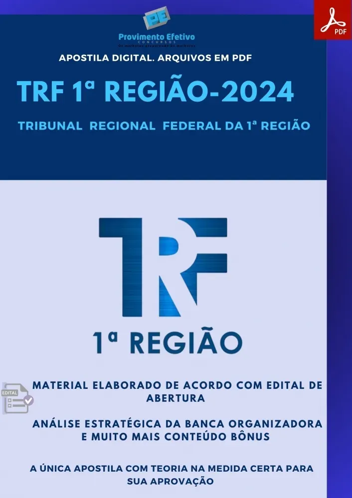 Apostila TRF 1 Região 2024 Analista Judiciário Área Judiciária Imagem