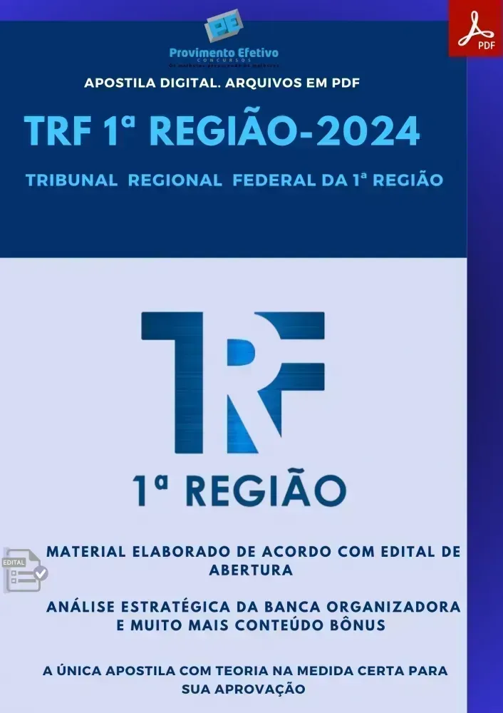 Apostila TRF 1 Região 2024 Fisioterapia Analista Judiciário Imagem