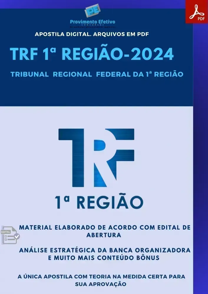 Apostila TRF 1 Região 2024 Medicina Clínica Geral Analista Judiciário Imagem
