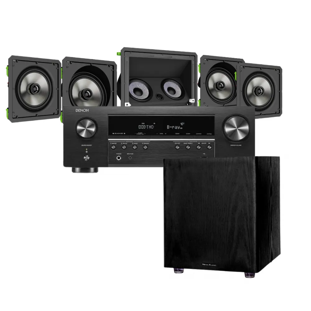 Home Theater 5.1  - 1LHT80/2SQ6-60/2SL6-60 - Denon 570 - Subwoofer 8" 