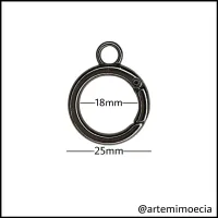 ARGOLA MOSQUETÃO / ARGOLA ARTICULADA COM ELO - TAMANHO P - Foto 2