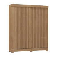 Guarda Roupa Montana Casal 2 Portas 2 Gavetas Atualle Canelato Rústico 3D Natura Off White 1,78 - Foto 2