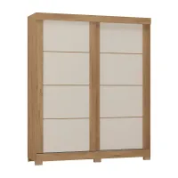 Guarda Roupa Montana Casal 2 Portas 2 Gavetas Atualle Canelato Rústico 3D Natura Off White 1,78 - Foto 3