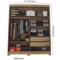Guarda Roupa Montana Casal 2 Portas 2 Gavetas Atualle Canelato Rústico 3D Natura Off White 1,78 - Foto 7