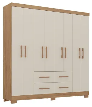 Roupeiro Itapema atualle 8 Portas 2 Gavetas 1,82