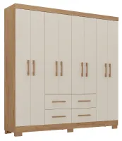 Roupeiro Itapema atualle 8 Portas 2 Gavetas 1,82