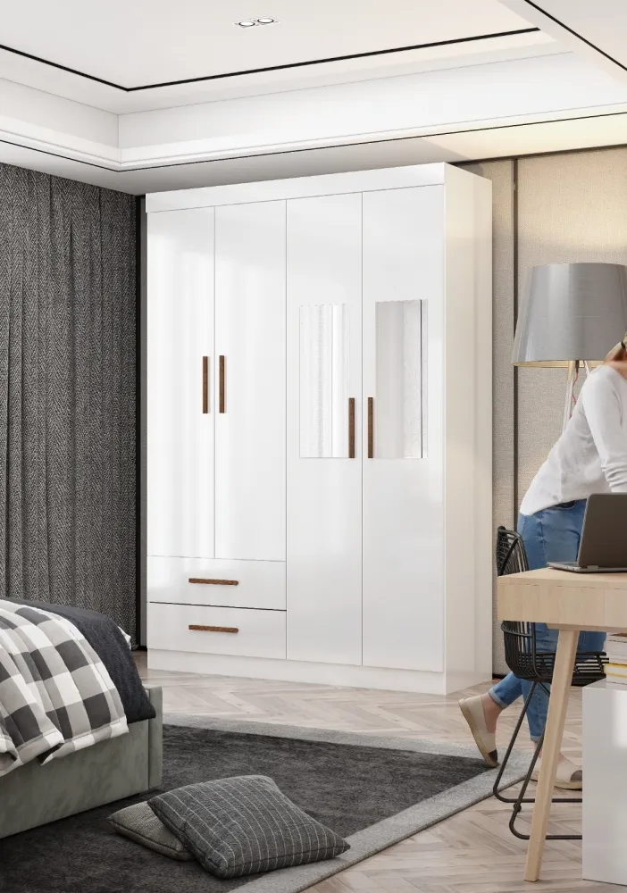 Guarda-Roupa 4 Portas Hércules com espelho