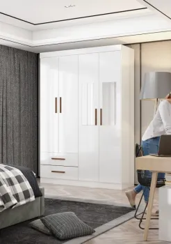 Guarda-Roupa 4 Portas Hércules com espelho