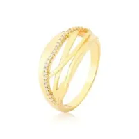 Anel Entrelaçado Fileira Cravejada