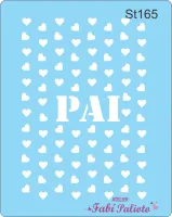 ST165  Stencil  Pai com corações