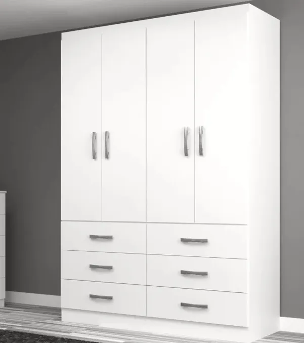 Guarda-Roupa Treviso 4 Portas e 6 gavetas evdencia Imagem