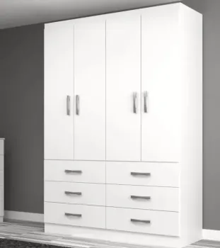 Guarda-Roupa Treviso 4 Portas e 6 gavetas evdencia