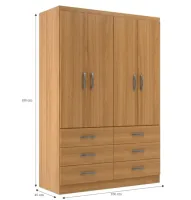 Guarda-Roupa Treviso 4 Portas e 6 gavetas evdencia - Foto 6