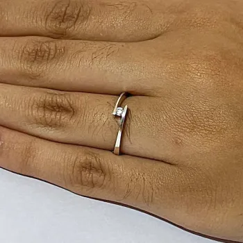 Anel solitário prata 950 - AS119 - Foto 2