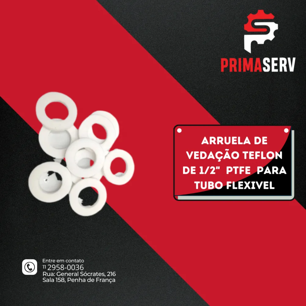 ARRUELA DE VEDAÇÃO TEFLON DE 1/2"  PTFE  PARA TUBO FLEXIVEL