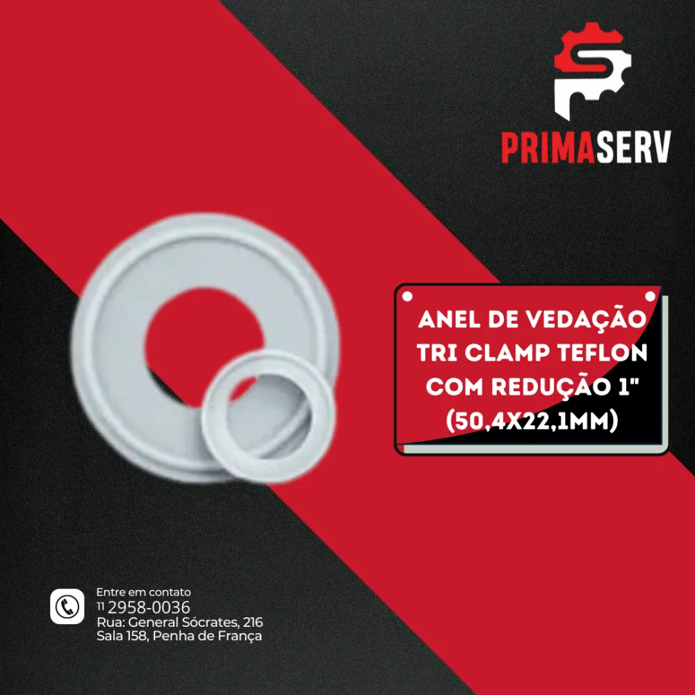 ANEL DE VEDAÇÃO TRI CLAMP TEFLON COM REDUÇÃO 1" (50,4X22,1MM)