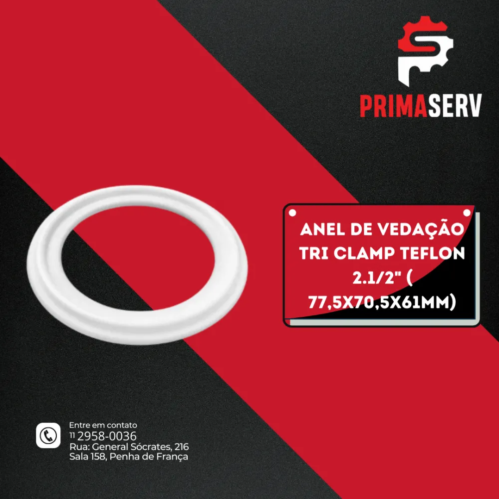 ANEL DE VEDAÇÃO TRI CLAMP TEFLON 2.1/2" ( 77,5X70,5X61MM)