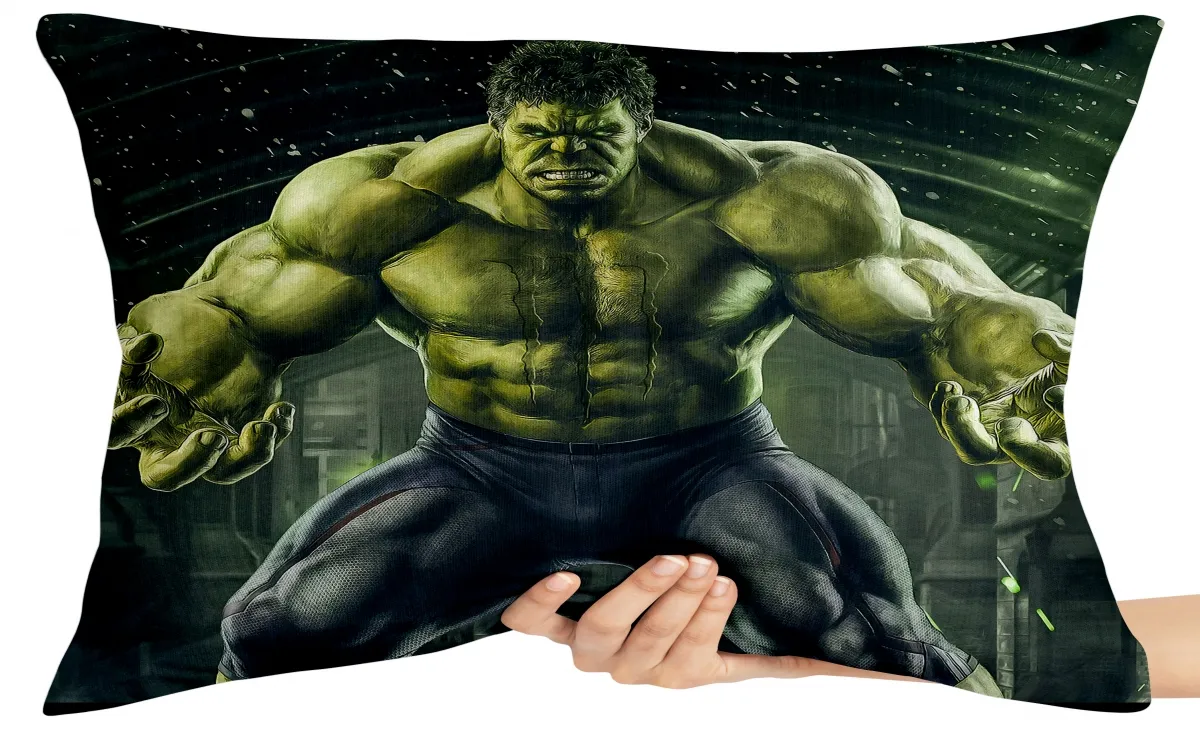 Capa de Almofada ou Travesseiro Hulk verde Imagem