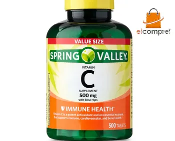 Vitamina C Spring Valley 500mg Rose Hips 500 Tablets Importado + Frete Grátis