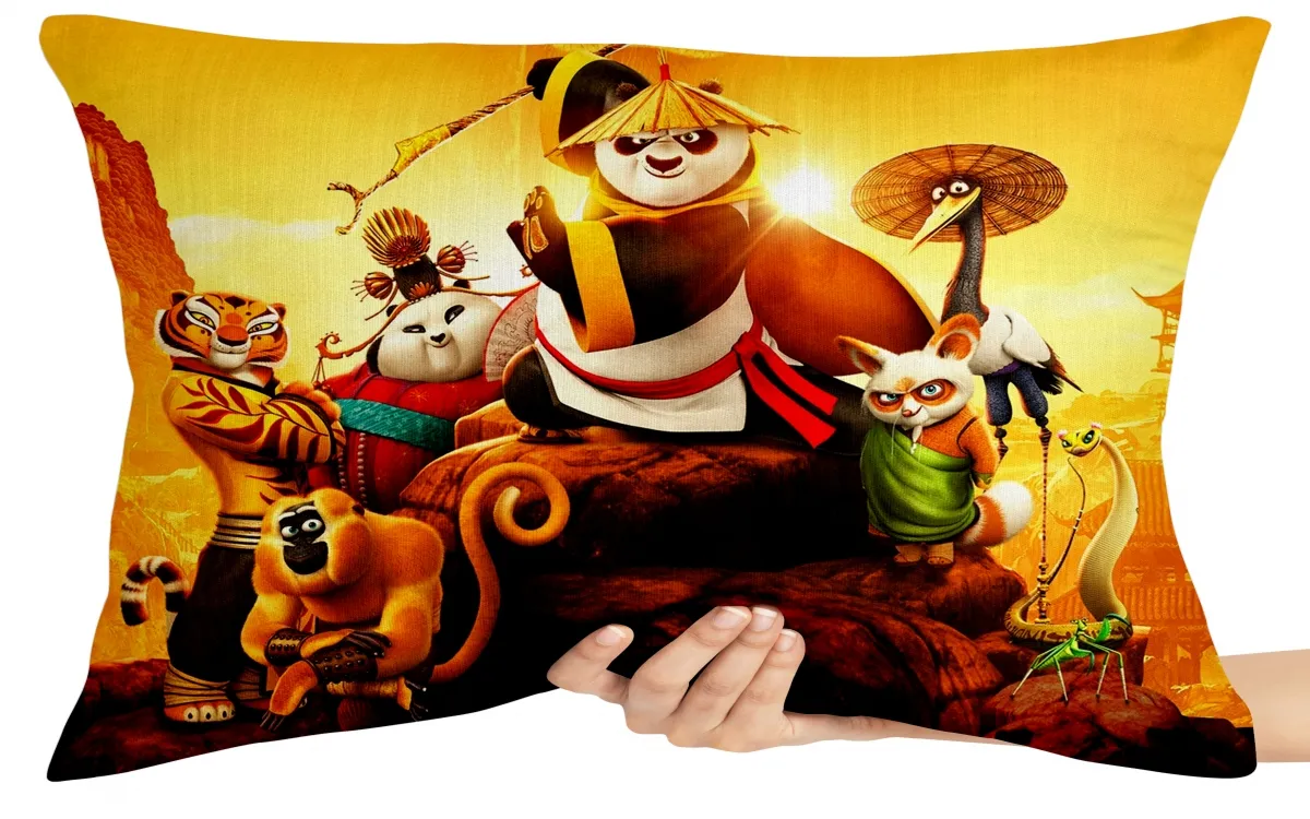 Capa de Almofada ou Travesseiro Kung fu panda personagens Imagem