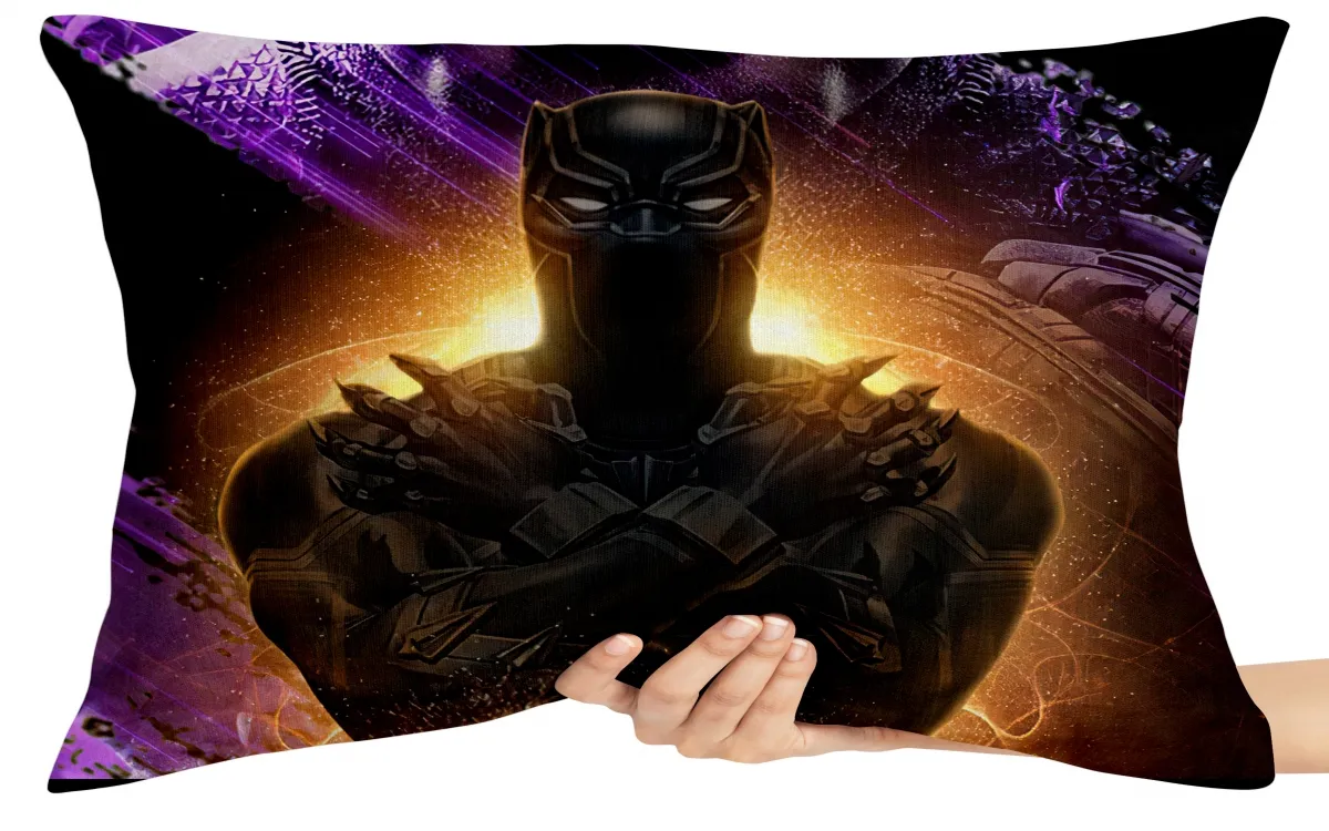 Capa de Almofada ou Travesseiro Pantera Negra armadura Imagem