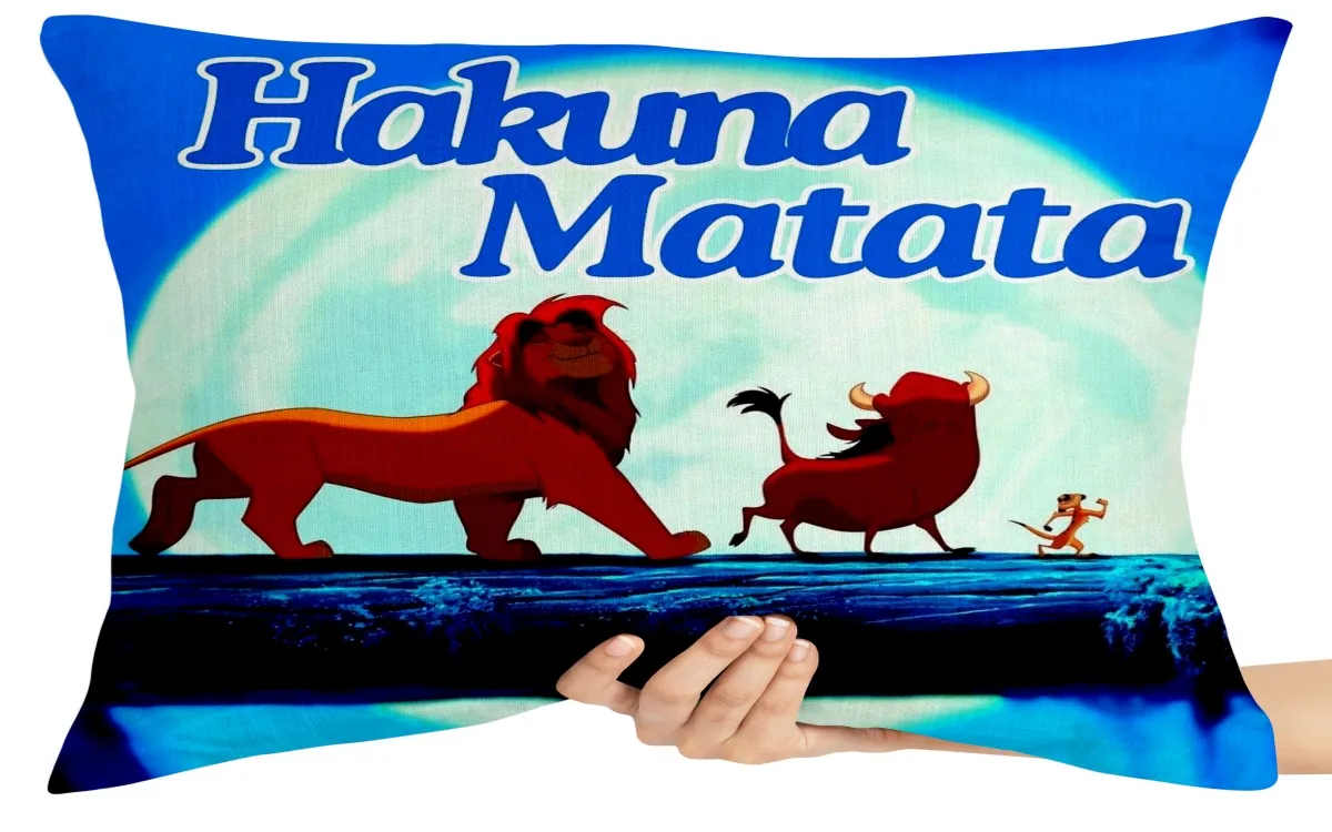 Capa de Almofada ou Travesseiro Rei Leão Hakuna Matata Imagem
