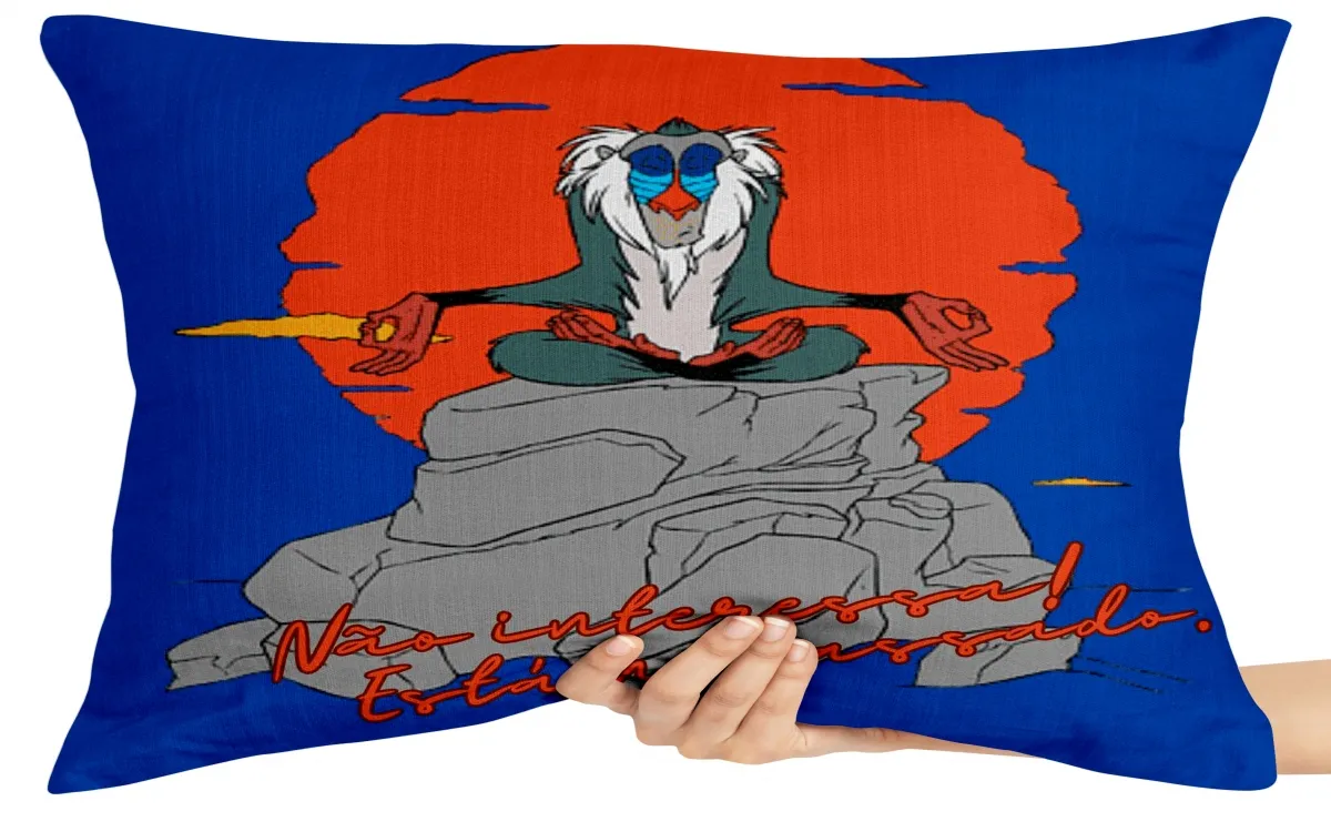 Capa de Almofada ou Travesseiro Rei Leão Rafiki Imagem