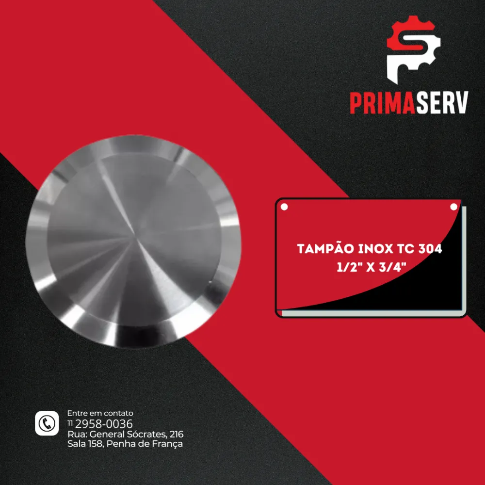 TAMPÃO INOX TC 304 1/2" X 3/4"