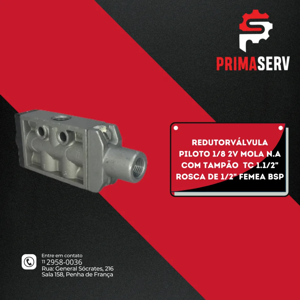 VÁLVULA PILOTO 1/8 2V MOLA N.A COM TAMPÃO