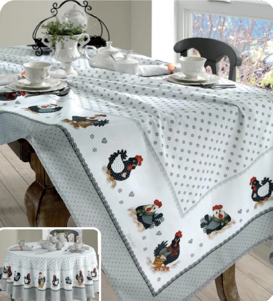 Toalha de Mesa 4 Cadeiras 1,40 x 1,40 m Galinha