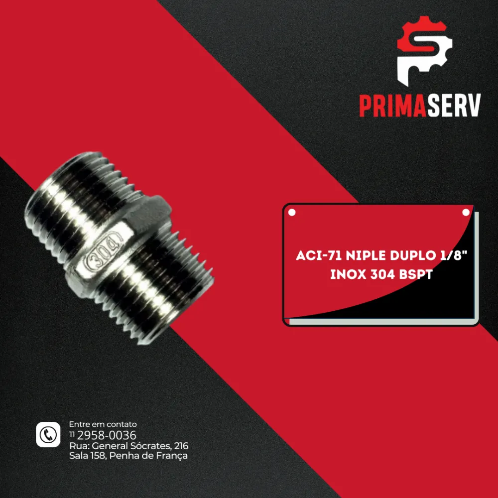 ACI-71 NIPLE DUPLO 1/8" INOX 304 BSPT