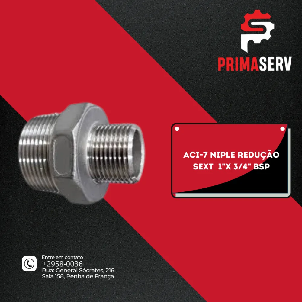 ACI-7 NIPLE REDUÇÃO SEXT  1"X 3/4" BSP
