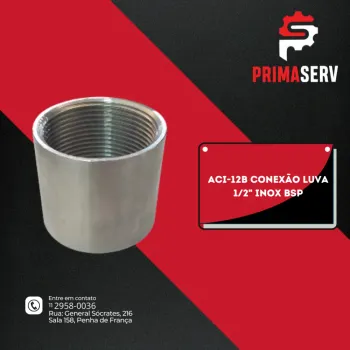 ACI-12B CONEXÃO LUVA 1/2" INOX BSP